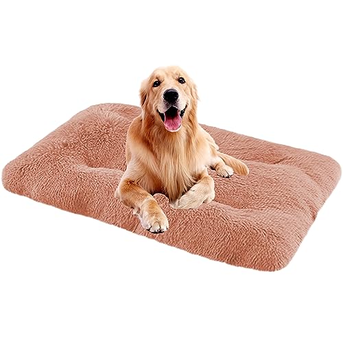 NENIUX Washable Dog Beds Dog Crate Beds Dog Cushion Relief Stress Pet Bed Mattress Dog Pillow Beds Kennel Pad with Anti Slip Bottom for Medium Small Dogs&Cats,65x48x8cm,Dark Pink von NENIUX