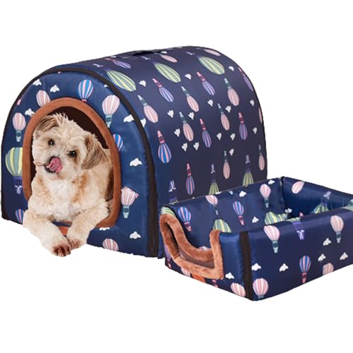 Puppy House Pet Beds Kennel, Washable Dog House Pet House Cat Beds Dog Beds Pet Nest Pet Shelter Cat Cave Bed with Removable Cushion for Small Medium Dogs,48x40x33cm,Style1 von NENIUX