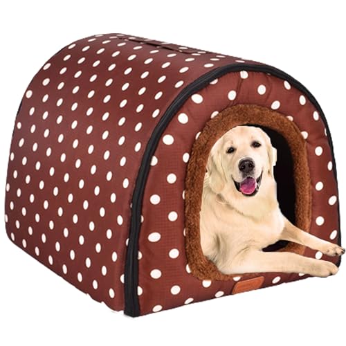 Selbstwärmendes Hundehaus, Hundebett, Haustierbett, Welpenbett, Kätzchenhaus, Haustiernest, Hundenest, Kissen, Katzenschutz mit doppelseitiger Matte für Haustiere, Welpen, Kätzchen, Kaninchen, 30 x 31 von NENIUX