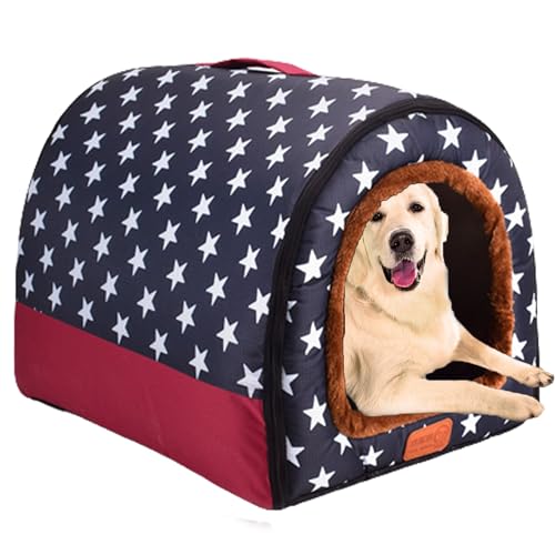 Selbstwärmendes Hundehaus Hundebett, Haustierbett, Welpenbett, Kätzchenhaus, Haustiernest, Hundenest, Kissen, Katzenschutz mit doppelseitiger Matte für Haustiere, Welpen, Kätzchen, Kaninchen, 48 x 52 von NENIUX