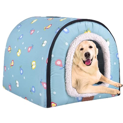 Selbstwärmendes Hundehaus Hundebett, Haustierbett, Welpenbett, Kätzchenhaus, Haustiernest, Hundenest, Kissen, Katzenschutz mit doppelseitiger Matte für Haustiere, Welpen, Kätzchen, Kaninchen, 48 x 52 von NENIUX