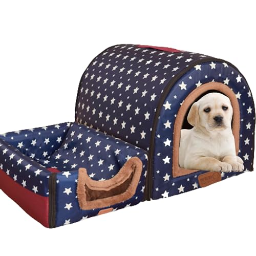 Waschbares Hundebett, Hundehaus, Hundehütte, Haustier-Sofa, Kissen, Katzenhauskissen, Katzenhaus, Haustierbett mit rutschfester Unterseite für kleine, mittelgroße Hunde, Katzen, 38 x 38 x 19 cm, Stil von NENIUX