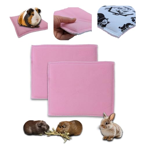 NEO SOLVO 2 Stück - Dickes Fleece Kissen für Meerschweinchen und Kaninchen - Schwamm-Effekt, saugfähig, Fleece-Seite - 30 cm x 26 cm - Rosa NEO SOLVO 2 Stück - Dickes Fleece Kissen für Meerschweinchen und Kaninchen - Schwamm-Effekt, saugfähig, Fleece-Seite - 30 cm x 26 cm - Rosa von NEO SOLVO