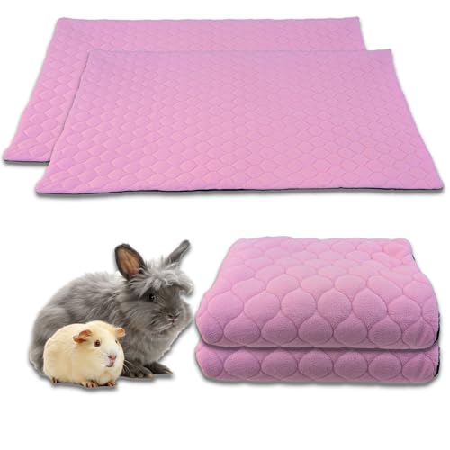 NEO SOLVO 2 Stück Käfigeinlage für Kaninchen und Meerschweinchen - perfekte Einstreu für Innenkäfige und C&C - saugfähig, wasserdicht - 60cm x 50cm - Rosa von NEO SOLVO