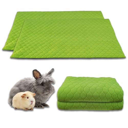 NEO SOLVO 2 Stück Käfigeinlage für Kaninchen und Meerschweinchen - perfekte Einstreu für Innenkäfige und C&C - saugfähig, wasserdicht - 60cm x 50cm - Grün von NEO SOLVO