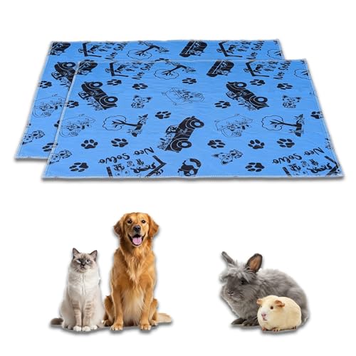 NEO SOLVO 2 Stück Trainingspads – Blau - 70x105cm – waschbar & Reusable PIPI Pads – saugfähig, wasserdicht, rutschfest – für Hunde, Katzen, Welpen von NEO SOLVO