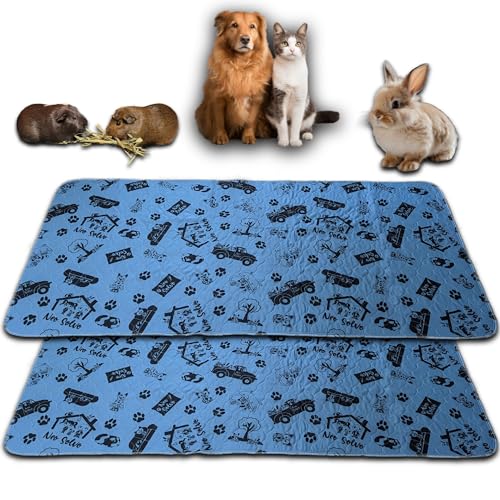 NEO SOLVO 2 Stück Trainingspads – Blau - 70x140cm – waschbar & Reusable PIPI Pads – saugfähig, wasserdicht, rutschfest – für Hunde, Katzen, Welpen von NEO SOLVO