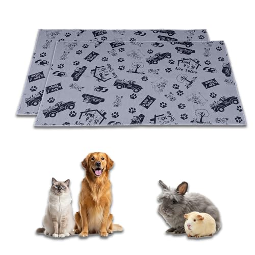 NEO SOLVO 2 Stück Trainingspads – Grau - 60x120cm – waschbar & Reusable PIPI Pads – saugfähig, wasserdicht, rutschfest – für Hunde, Katzen, Welpen von NEO SOLVO