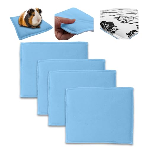 NEO SOLVO 4 Stück - Dickes Fleece Kissen für Meerschweinchen und Kaninchen - Schwamm-Effekt, saugfähig, Fleece-Seite - 30 cm x 26 cm - Blau NEO SOLVO 4 Stück - Dickes Fleece Kissen für Meerschweinchen und Kaninchen - Schwamm-Effekt, saugfähig, Fleece-Seite - 30 cm x 26 cm - Blau von NEO SOLVO