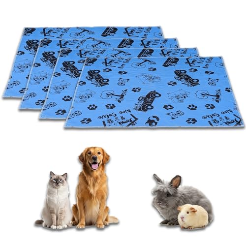 NEO SOLVO 4 Stück Trainingspads – Blau - 60x50cm – waschbar & Reusable PIPI Pads – saugfähig, wasserdicht, rutschfest – für Hunde, Katzen, Welpen von NEO SOLVO