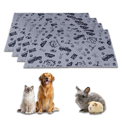 NEO SOLVO 4 Stück Trainingspads – Grau - 60x50cm – waschbar & Reusable PIPI Pads – saugfähig, wasserdicht, rutschfest – für Hunde, Katzen, Welpen von NEO SOLVO