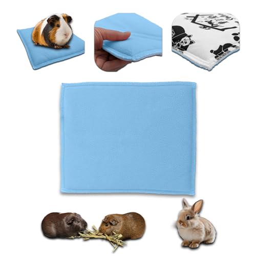 NEO SOLVO Kissen aus dickem Fleece, 30 x 26 cm, für Meerschweinchen und Kaninchen – Saugfähiger Schwammeffekt auf der Fleeceseite – Bequem und warm – Blau von NEO SOLVO