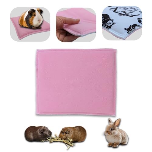 NEO SOLVO Kissen aus dickem Fleece, 30 x 26 cm, für Meerschweinchen und Kaninchen – Saugfähiger Schwammeffekt auf der Fleeceseite – Bequem und warm – Rosa von NEO SOLVO