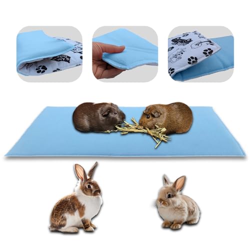 NEO SOLVO Matte, Decke Fleece, 35 x 70 cm für Meerschweinchen und Kaninchen – Saugfähiger Schwammeffekt auf der Fleeceseite – Bequem und warm – Blau – C&C 2x1 von NEO SOLVO