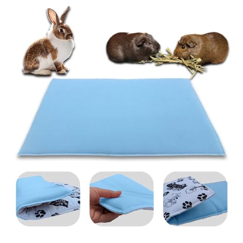 NEO SOLVO Matte, Decke Fleece, 50 x 60 cm, für Meerschweinchen, Kaninchen, Hunde und Katzen – Saugfähiger Schwammeffekt auf der Fleeceseite – Bequem und warm – Blau von NEO SOLVO