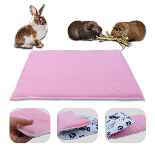 NEO SOLVO Matte, Decke Fleece, 50 x 60 cm, für Meerschweinchen, Kaninchen, Hunde und Katzen – Saugfähiger Schwammeffekt auf der Fleeceseite – Bequem und warm – Rosa von NEO SOLVO