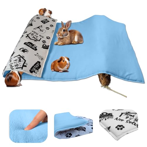 NEO SOLVO Matte, Decke Fleece, 70 x 140 cm, für Meerschweinchen, Kaninchen, Hunde und Katzen – Saugfähiger Schwammeffekt auf der Fleeceseite – Bequem und warm – Blau – 2x4 C&C&Cage von NEO SOLVO