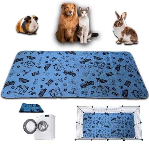 NEO SOLVO Trainingspads – Blau - 70x140cm – waschbar & Reusable PIPI Pads – saugfähig, wasserdicht, rutschfest – für Hunde, Katzen, Welpen von NEO SOLVO