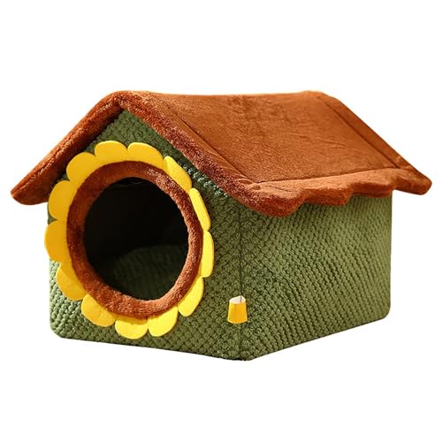 Buntes Sonnenblumen-Haustier, Katzenbett, warme Katzenkissen, Katzenhaus, Warmer Katzenkorb, Hundekatzennest, Zwinger für kleine Hunde, Katzen, Haustierzelt für Katzen, winddichtes (Color : Green, S Buntes Sonnenblumen-Haustier, Katzenbett, warme Katzenkissen, Katzenhaus, Warmer Katzenkorb, Hundekatzennest, Zwinger für kleine Hunde, Katzen, Haustierzelt für Katzen, winddichtes (Color : Green, S von NEOFEN