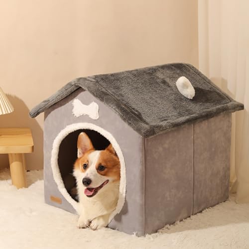 Hundehütte, Katzenzelt, Hundehütte im Freien, tragbar, faltbar, Welpenhütte, Hundebett mit abnehmbarem Kissen, Haustierbett, Nest, Zelt, Katze für kleine, mittelgroße und große Hunde (Color : Grey, Hundehütte, Katzenzelt, Hundehütte im Freien, tragbar, faltbar, Welpenhütte, Hundebett mit abnehmbarem Kissen, Haustierbett, Nest, Zelt, Katze für kleine, mittelgroße und große Hunde (Color : Grey, von NEOFEN