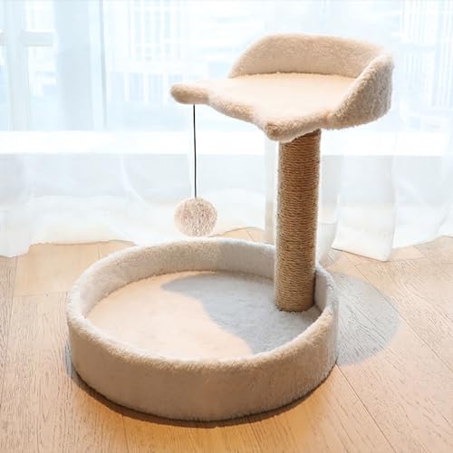 Katzen-Klettergerüst, Katzennest, integrierte große, widerstandsfähige Sprungplattform, Katzenspielzeug, Kratzbrett, Katzen-Klettergerüst (Color : White, Size : 42x34cm) von NEOFEN