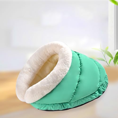 Katzenbett, Warmer Schlafsack, Höhlenbett für kleine Haustiere, Welpen, Kätzchen, Haustier, für den Innenbereich, Schlummerschlaf, weiches Plüsch, beruhigendes Bett, Zelthaus (Color : Green, Size : Katzenbett, Warmer Schlafsack, Höhlenbett für kleine Haustiere, Welpen, Kätzchen, Haustier, für den Innenbereich, Schlummerschlaf, weiches Plüsch, beruhigendes Bett, Zelthaus (Color : Green, Size : von NEOFEN