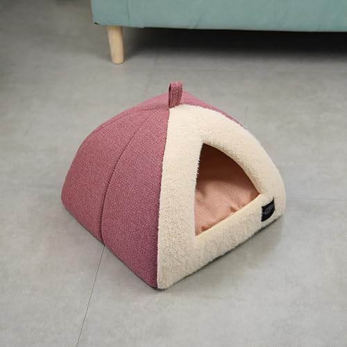 Katzenbetten für Wohnungskatzen, Katzenbett mit waschbaren Kissen, Katzenbett für Kätzchen, kleine Haustiere, Katzenzelt, weiches und warmes Katzenhaus für den Innenbereich (Color : Red, Size : 42x3 Katzenbetten für Wohnungskatzen, Katzenbett mit waschbaren Kissen, Katzenbett für Kätzchen, kleine Haustiere, Katzenzelt, weiches und warmes Katzenhaus für den Innenbereich (Color : Red, Size : 42x3 von NEOFEN