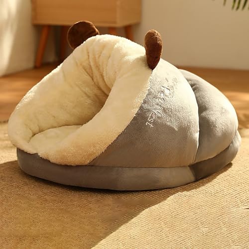 Katzenbetthöhle für Hauskatzen, weiches, warmes Haustierhöhlenbett für kleine Welpen, Dickes, selbstwärmendes Schlafzeltbett für Kaninchen und Hunde im Winter, dreieckiges Nest (Color : Grey, Size : Katzenbetthöhle für Hauskatzen, weiches, warmes Haustierhöhlenbett für kleine Welpen, Dickes, selbstwärmendes Schlafzeltbett für Kaninchen und Hunde im Winter, dreieckiges Nest (Color : Grey, Size : von NEOFEN