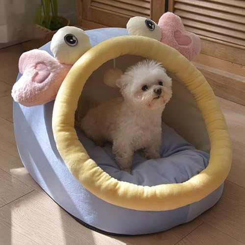 Katzenbetthöhle für den Innenbereich mit abnehmbarem Kissen – Haustier-Plüsch-Zelthaus, Cartoon-Krabben-Design, Haustierbett für Katzen, Kätzchen, Hunde, Welpen und Kaninchen (Color : Blue, Size : 3 Katzenbetthöhle für den Innenbereich mit abnehmbarem Kissen – Haustier-Plüsch-Zelthaus, Cartoon-Krabben-Design, Haustierbett für Katzen, Kätzchen, Hunde, Welpen und Kaninchen (Color : Blue, Size : 3 von NEOFEN