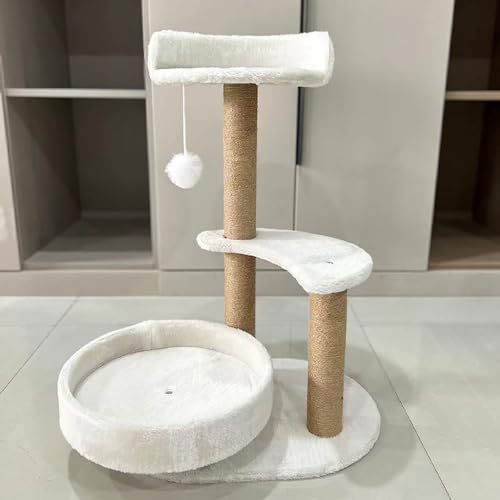 Kratzbaum, Kratzbäume für Katzen, Aktivitätsbäume für Katzen, Turm für Spielruhe, Sisalseil-Möbel für Katzen im Innenbereich für Spielruhe, Weiß Kratzbaum, Kratzbäume für Katzen, Aktivitätsbäume für Katzen, Turm für Spielruhe, Sisalseil-Möbel für Katzen im Innenbereich für Spielruhe, Weiß von NEOFEN