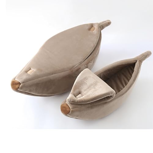 Kreatives Katzennest-Haustierbett in Bananenform, weiches, gemütliches Bett für Hunde und Katzen, Bananen-Haustierbett, selbstwärmende Winterhaus-Bettmatte, Heimtierbedarf für Welpen (Color : Brown, Kreatives Katzennest-Haustierbett in Bananenform, weiches, gemütliches Bett für Hunde und Katzen, Bananen-Haustierbett, selbstwärmende Winterhaus-Bettmatte, Heimtierbedarf für Welpen (Color : Brown, von NEOFEN
