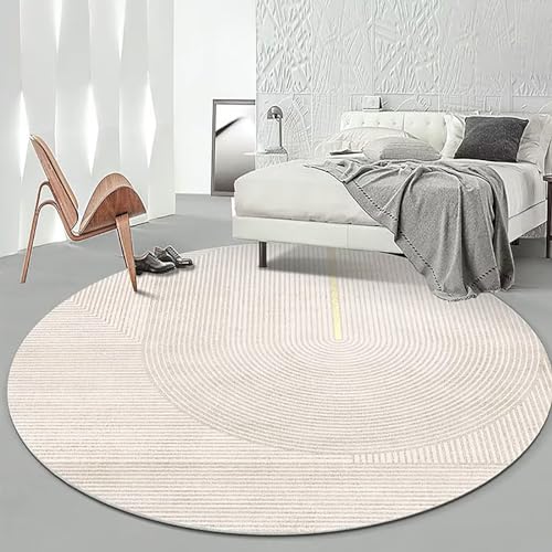 NEOFEN Runder Teppich mit abstrakten Linien, weiche, Dicke Krabbelmatten, Oberfläche aus Kaschmirimitat, maschinenwaschbar, rutschfest, runde Fußmatten (Color : 1, Size : 200cm) von NEOFEN