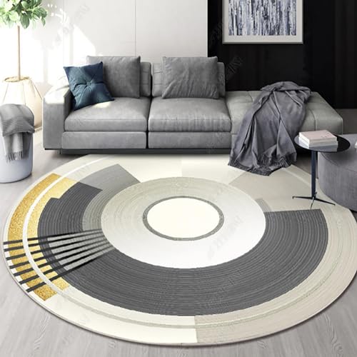 NEOFEN Runder Teppich mit abstrakten Linien, weiche, Dicke Krabbelmatten, Oberfläche aus Kaschmirimitat, maschinenwaschbar, rutschfest, runde Fußmatten (Color : 11, Size : 180cm) von NEOFEN