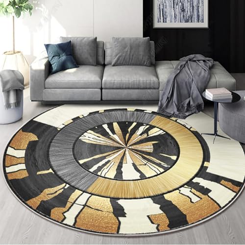 NEOFEN Runder Teppich mit abstrakten Linien, weiche, Dicke Krabbelmatten, Oberfläche aus Kaschmirimitat, maschinenwaschbar, rutschfest, runde Fußmatten (Color : 12, Size : 200cm) von NEOFEN