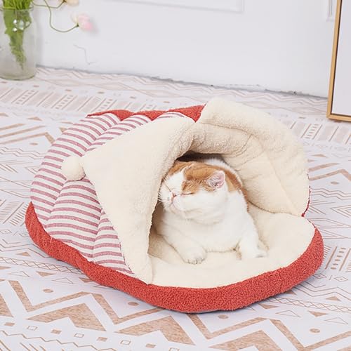 Weiches Haustierbett für den Innenbereich, Sofanest, tragbar, für Katzen und Welpen, Schlafsack, Haustierhöhle, halb abgedeckt, Pantoffelform, Betthöhle, Haus, Thermowärmer, Weiches Haustierbett für den Innenbereich, Sofanest, tragbar, für Katzen und Welpen, Schlafsack, Haustierhöhle, halb abgedeckt, Pantoffelform, Betthöhle, Haus, Thermowärmer, von NEOFEN