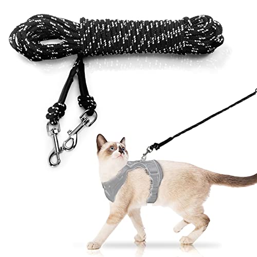 NEOGULY Extra lange Katzenleine, 15 m, leichte Outdoor-Katzenleine, lange, dünne Leine für Katzen, Kätzchen, Welpen und Kleintiere von NEOGULY