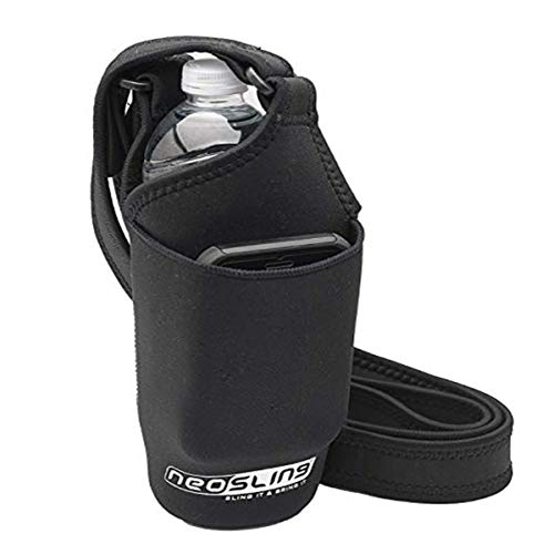 NEOSLING H2O4K9 Deluxe Flaschenträger mit Fronttasche aus Neopren, schwarz, Large von NEOSLING