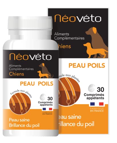 NEOVÉTO – Natürliche komprimierte Haarhaut für Hunde, basierend auf Wirkstoffen, die von französischen Veterinärbehörden zugelassen, Schönheit des Fells von NEOVETO