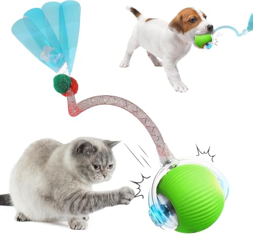 Interaktives Katzenspielzeug, Interaktiver Spielball mit Schwanz für Katzen, Intelligentes Katzenspielzeug Selbstbeschäftigung Wiederaufladbar Automatisches Elektrisches Spielzeug für Katzen und Hunde von NEOVSUNY