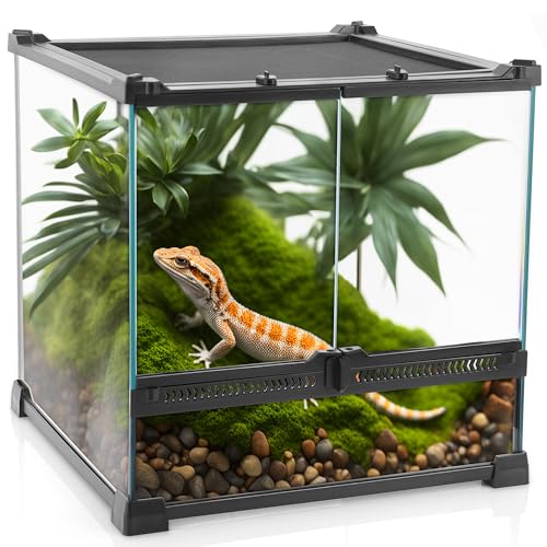NEPTONION Mini-Reptilien-Glas-Terrarium, 30 x 30 x 30 cm, langlebiger Reptilien-Lebensraum mit hitzebeständigem Rahmen aus Aluminiumlegierung, doppelte Schwingtüren, ohne Stau durch Sand und NEPTONION Mini-Reptilien-Glas-Terrarium, 30 x 30 x 30 cm, langlebiger Reptilien-Lebensraum mit hitzebeständigem Rahmen aus Aluminiumlegierung, doppelte Schwingtüren, ohne Stau durch Sand und von NEPTONION