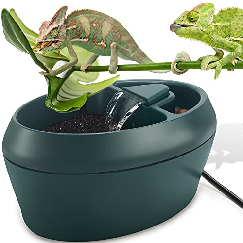 NEPTONION Reptil Chamäleon Kantine mit Snacks Trog, Trinkbrunnen Wassertropfe für Amphibien, Insekten Eidechse Schildkröte Schlange Spinne Frosch Gecko, kommt mit Zwei Pumpen (eine als Ersatz) von NEPTONION