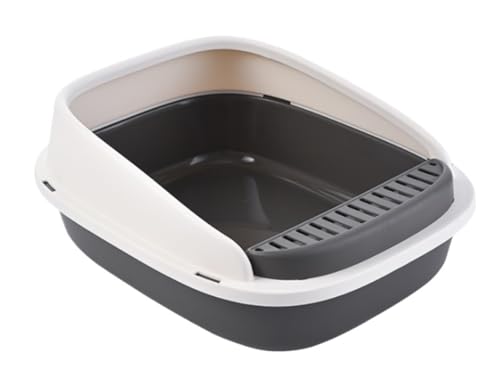 Katzentoilette Für Katzen Katzentoilette Für Kätzchen, Offene Katzentoilette Mit Schaufel, Faltbare, Flache Katzentoilette, Spritzwassergeschützt, Wasserdicht Katzenklo Für Katzen(Grey,40x50x20 cm) von NESPIQ