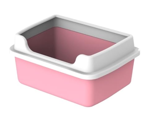 NESPIQ Katzentoilette Für Katzen Abnehmbare Katzentoilette Mit Hohen Seitenwänden, Katzentoilette Mit Rahmen Für Kaninchen Und Kleintiere Katzenklo Für Katzen(Pink) von NESPIQ