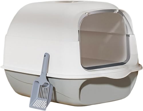 NESPIQ Katzentoilette Für Katzen Geschlossene Katzentoilette, Kätzchentoilette, Hohe Kapazität, Abnehmbar, Verhindert Sandleckage, Kätzchentoilette Katzenklo Für Katzen(Grey) von NESPIQ