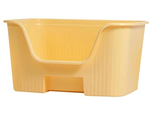NESPIQ Katzentoilette Für Katzen Katzentoiletten Mit Hohen Seiten, Offene Katzentoilette, Katzenstreu Mit Erhöhten Kanten Für Den Innenbereich Katzenklo Für Katzen(Yellow) von NESPIQ