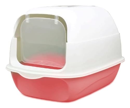 NESPIQ Katzentoilette Für Katzen Spritzschutz-Katzentoilette Mit Deckel Und Katzenstreuschaufel, Abnehmbare, Leicht Zu Reinigende Katzentoilette Katzenklo Für Katzen(Pink) von NESPIQ