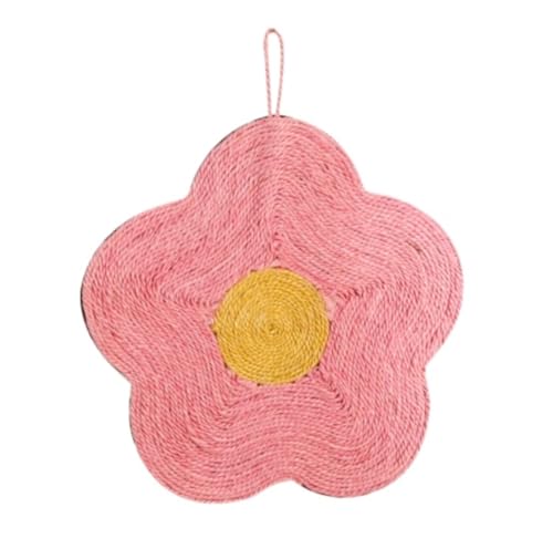 NESPIQ Kratzbrett Katzen Kratzpad, Katzenseil, Kratzbrett, Blumenform, Katzenkratzer, Wandmontage, Katzenkratzer Katzenkratzbretter(Pink) von NESPIQ