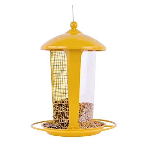 NESPIQ Vogelfutterhaus Balkon Garten Hängender Vogelfutterspender Für Haustiere Im Freien Mit Dach Und Tablett Für Gartendekorationen Futterhaus Für Vögel(Yellow) von NESPIQ