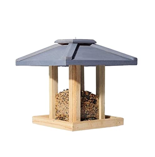 NESPIQ Vogelfutterhaus Balkon Garten Hölzerner Vogelfutterspender Langlebig Hängender Wildvogelhäuschen Für Die Fütterung Im Garten Im Freien Futterhaus Für Vögel von NESPIQ