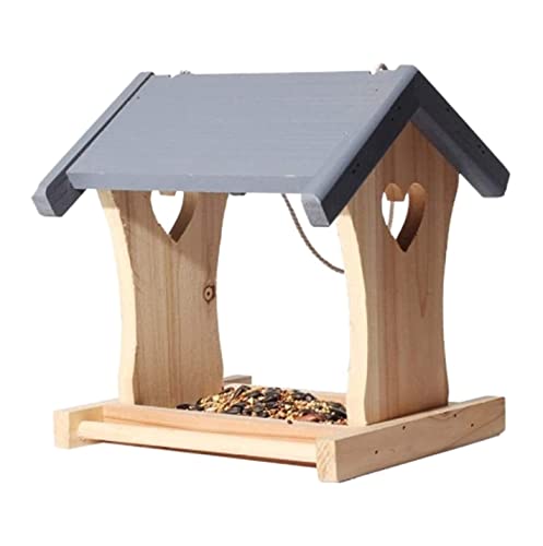 NESPIQ Vogelfutterhaus Balkon Garten Hölzerner Vogelfutterspender Langlebig Hängender Wildvogelhäuschen Für Die Fütterung Im Garten Im Freien Futterhaus Für Vögel von NESPIQ
